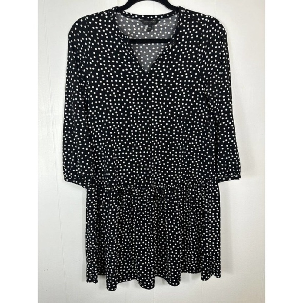 Banana Republic SZ XS black with white polka dots‎ mini dress